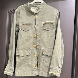 L'AGENCE Khaki Jacket with Gold Accents
